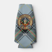 Clan Bell Crest boven Tartan Flesjeskoeler (Voorkant)