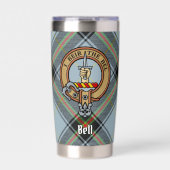 Clan Bell Crest boven Tartan Geïsoleerde Drinkbeker (Voorkant)