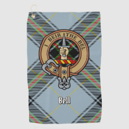 Clan Bell Crest boven Tartan Golfhanddoek