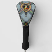 Clan Bell Crest boven Tartan Golfheadcover (Voorkant)