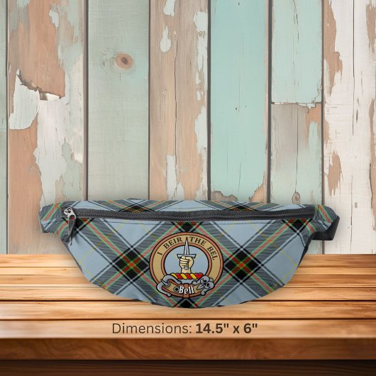 Clan Bell Crest boven Tartan Heuptasje