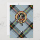 Clan Bell Crest boven Tartan Kaart (Achterkant)