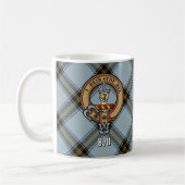 Clan Bell Crest boven Tartan Koffiemok (Links)