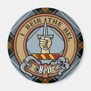 Clan Bell Crest boven Tartan Magneet