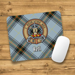 Clan Bell Crest boven Tartan Muismat
