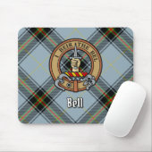Clan Bell Crest boven Tartan Muismat (Met muis)