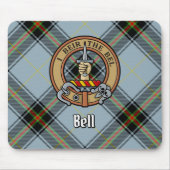 Clan Bell Crest boven Tartan Muismat (Voorkant)