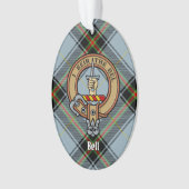 Clan Bell Crest boven Tartan Ornament (voorkant)