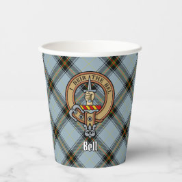 Clan Bell Crest boven Tartan Papieren Bekers