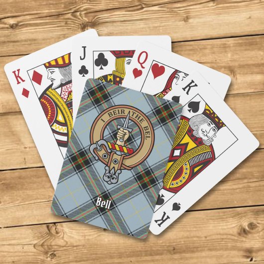 Clan Bell Crest boven Tartan Pokerkaarten