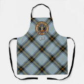 Clan Bell Crest boven Tartan Schort (Voorkant)