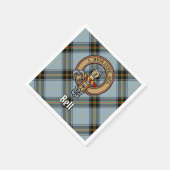 Clan Bell Crest boven Tartan Servet (Hoek)