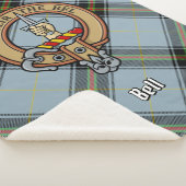 Clan Bell Crest boven Tartan Sherpa Deken (3/4)