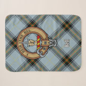 Clan Bell Crest boven Tartan Sherpa Deken (Voorkant (horizontaal))
