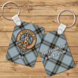 Clan Bell Crest boven Tartan Sleutelhanger