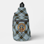 Clan Bell Crest boven Tartan Sling Bag (Voorkant)