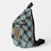 Clan Bell Crest boven Tartan Sling Bag (Rechterhoek)