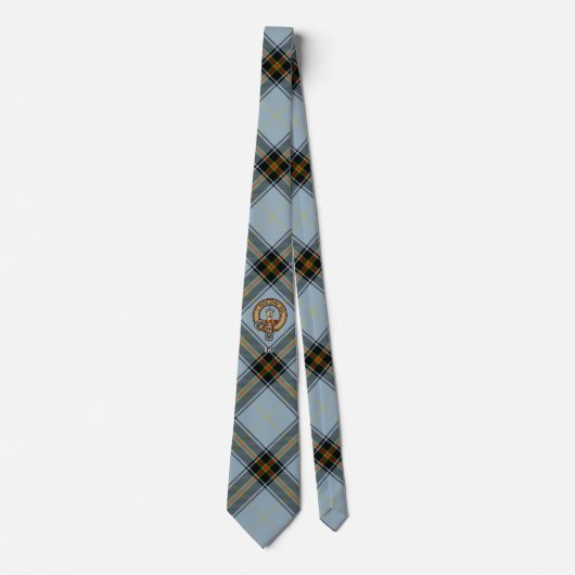 Clan Bell Crest boven Tartan Stropdas (Voorkant)