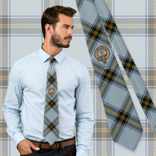 Clan Bell Crest boven Tartan Stropdas