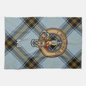 Clan Bell Crest boven Tartan Theedoek (Horizontaal)