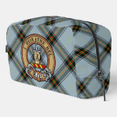 Clan Bell Crest boven Tartan Toilettasje (Rechterhoek)