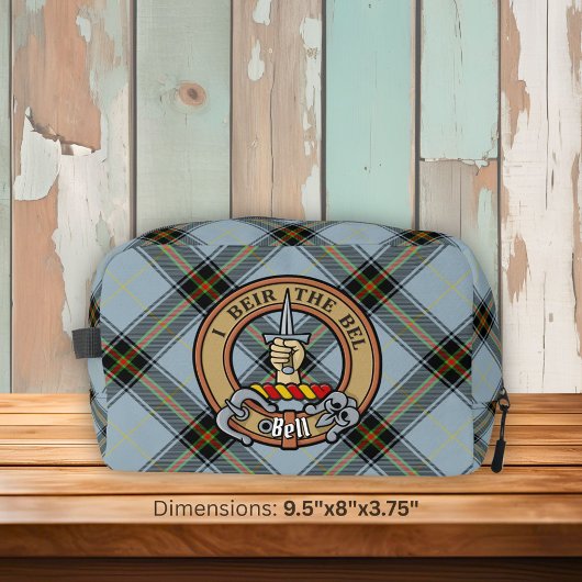 Clan Bell Crest boven Tartan Toilettasje