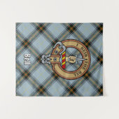 Clan Bell Crest boven Tartan Wandkleed (Voorkant (horizontaal))