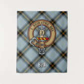 Clan Bell Crest boven Tartan Wandkleed (Voorkant)