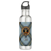 Clan Bell Crest boven Tartan Waterfles (Voorkant)