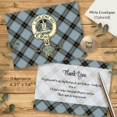 Clan Bell Crest over Tartan Folie Uitnodiging Briefkaart