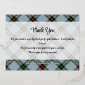 Clan Bell Crest over Tartan Folie Uitnodiging Briefkaart (Achterkant)