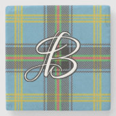 Clan Bell Tartan Custom Monogram Stenen Onderzetter (Voorkant)