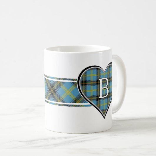 Clan Bell Tartan Heart Koffiemok (Voorkant rechts)