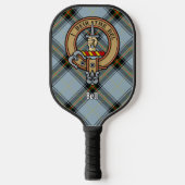 Clan Bell Wapen over Tartan Pickleball Paddle (Voorkant)