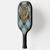 Clan Bell Wapen over Tartan Pickleball Paddle (Links)