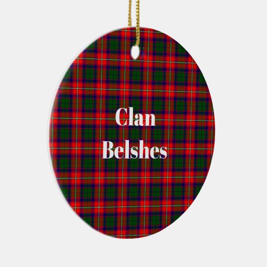 Clan Belshes Tartan Keramisch Ornament (Rechts)