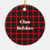 Clan Belshes Tartan Keramisch Ornament (Voorkant)