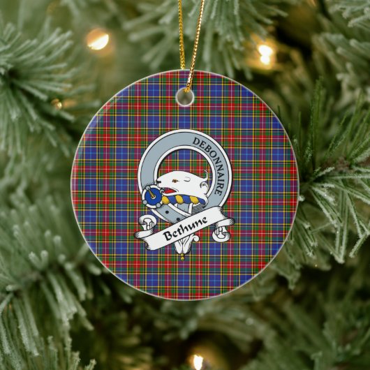 Clan Bethune Badge Tartan Pset Keramisch Ornament (Boom)