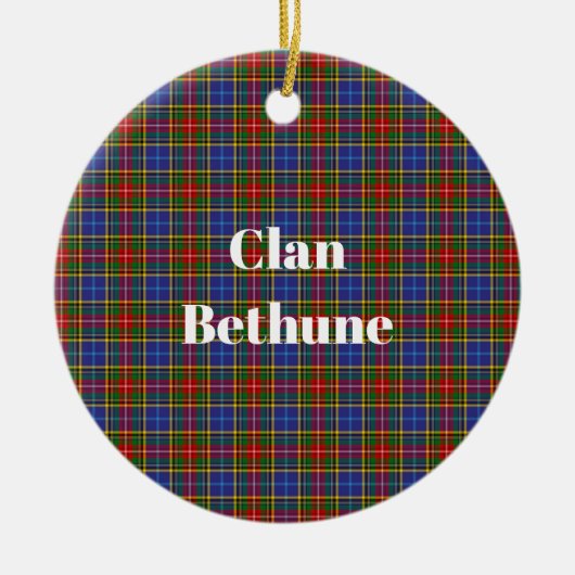 Clan Bethune Tartan Keramisch Ornament (Voorkant)