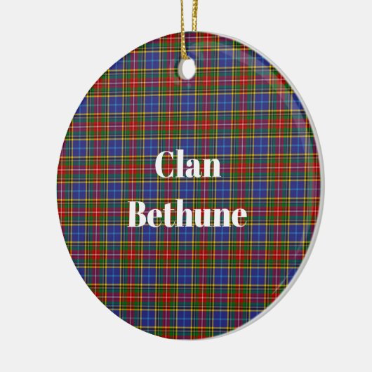 Clan Bethune Tartan Keramisch Ornament (Links)