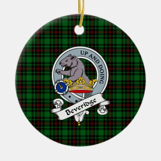 Clan Beveridge Badge Tartan Pset Keramisch Ornament (Voorkant)