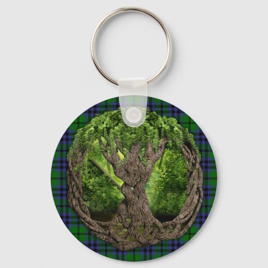 Clan bijtartan en Keltische levensboom Sleutelhanger (Voorkant)