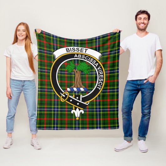 Clan Bisset Patroon Tartan Pset Fleece Deken (In situ)