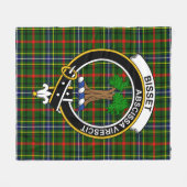 Clan Bisset Patroon Tartan Pset Fleece Deken (Voorkant (Horizontaal))