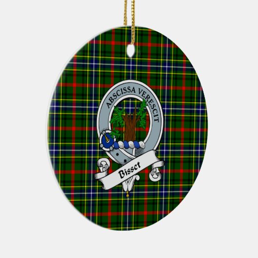 Clan Bisset Pattern Badge Tartan Pset Keramisch Ornament (Rechts)