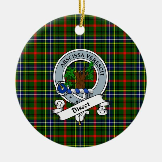 Clan Bisset Pattern Badge Tartan Pset Keramisch Ornament (Voorkant)