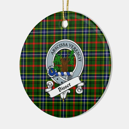 Clan Bisset Pattern Badge Tartan Pset Keramisch Ornament (Links)