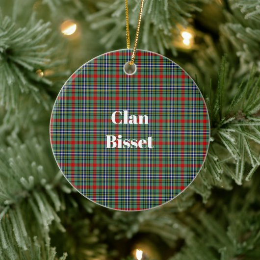 Clan Bisset Tartan Keramisch Ornament (Boom)