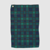 Clan Black Bekijk Blauw groene cheque Tartan Golfhanddoek (Voorkant)