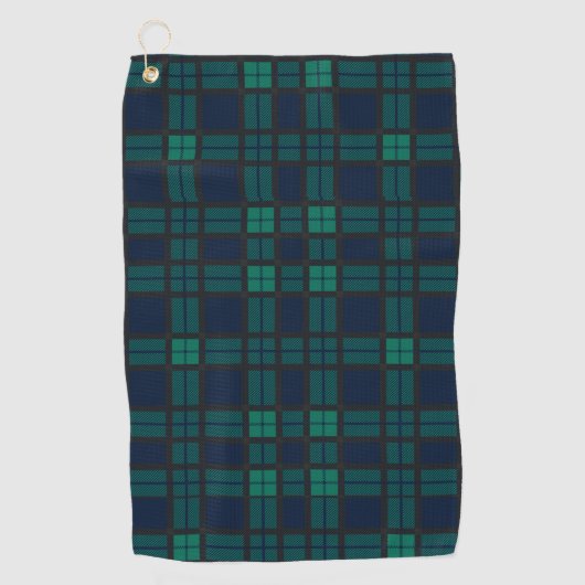 Clan Black Bekijk Blauw groene cheque Tartan Golfhanddoek (Voorkant)